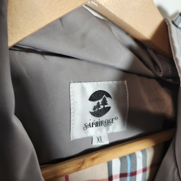 Women's Long Hooded Anorak Style Windbreaker Jacket Outdoor Raincoat Saphirose - Picture 11 of 15